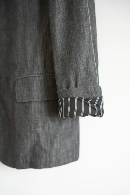 Yohji Yamamoto Striped Sleeve White Line Blazer