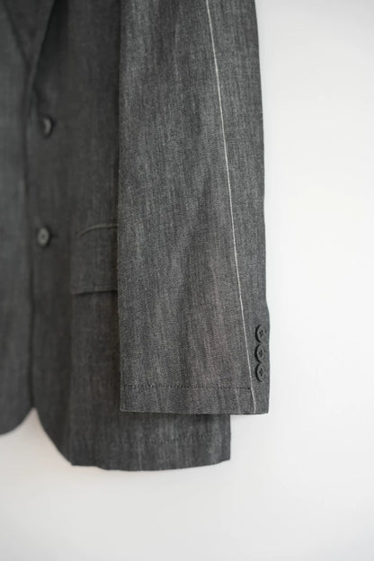 Yohji Yamamoto Striped Sleeve White Line Blazer