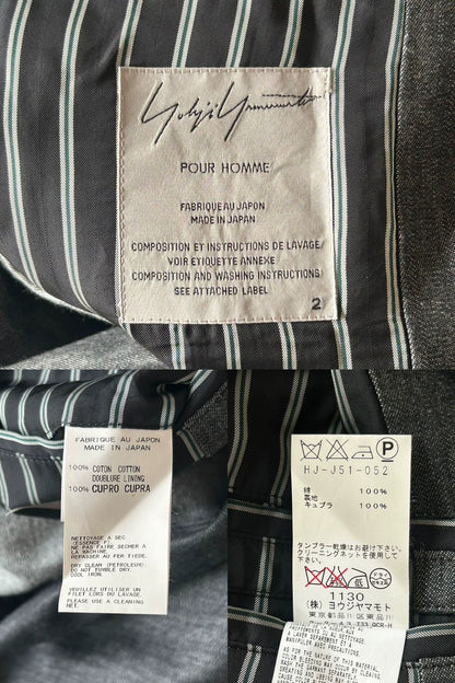 Yohji Yamamoto Striped Sleeve White Line Blazer