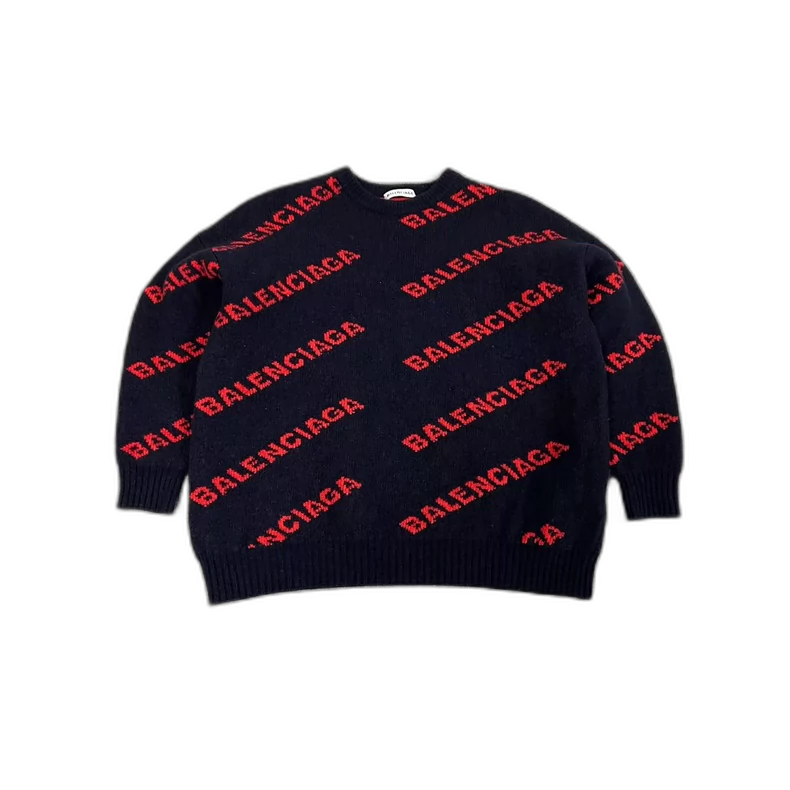 Balenciaga Knitted Sweater with Bold Logo