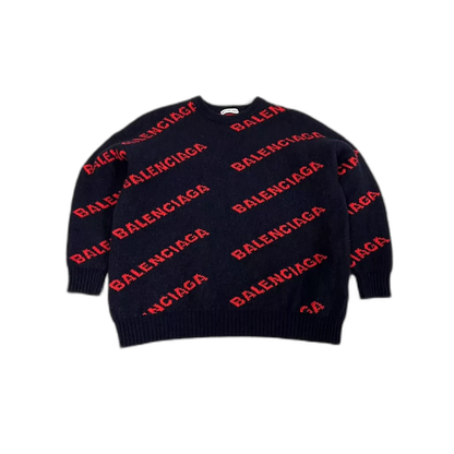 Balenciaga Knitted Sweater with Bold Logo