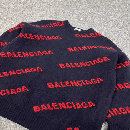 Balenciaga Knitted Sweater with Bold Logo