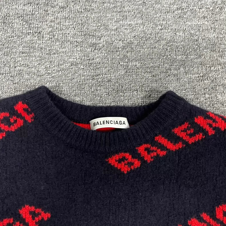 Balenciaga Knitted Sweater with Bold Logo