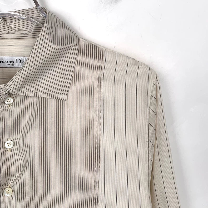 Dior Beige Striped Silk Shirt
