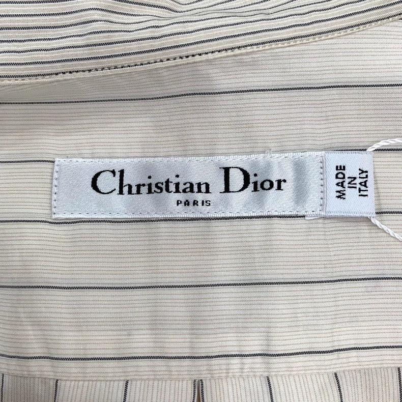 Dior Beige Striped Silk Shirt