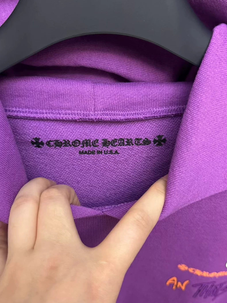 Chrome Hearts Purple Cartoon Hoodie