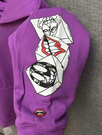 Chrome Hearts Purple Cartoon Hoodie