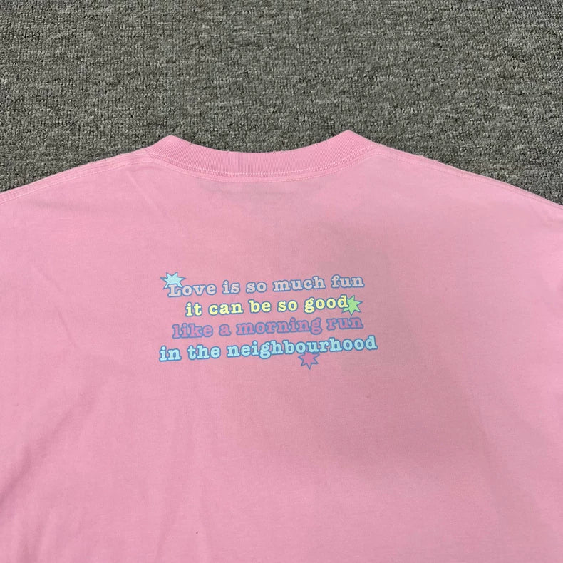 Balenciaga Pink Long Sleeve Bear T-Shirt