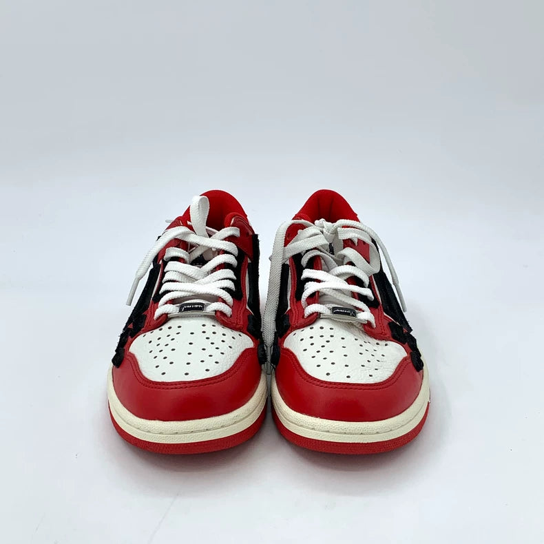 Red Casual Sneakers with Lace-up Design