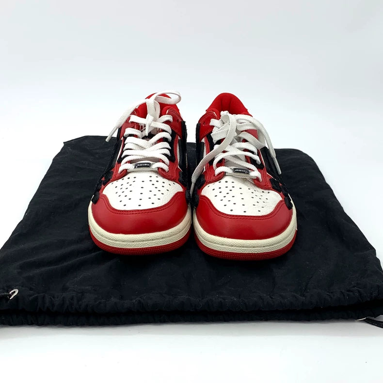 Red Casual Sneakers with Lace-up Design