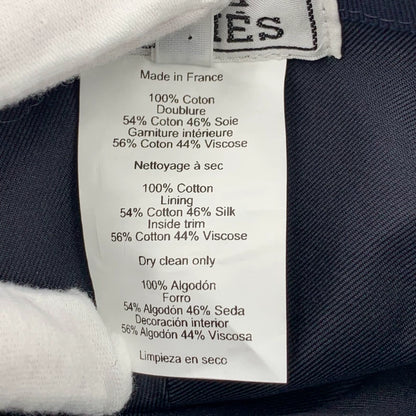 Hermes Dark Blue Cotton Baseball Cap