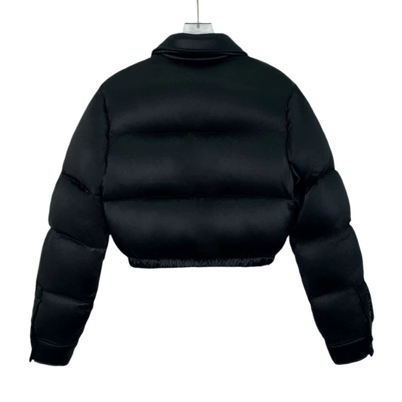 Prada Black Puffer Jacket with Triangle Logo