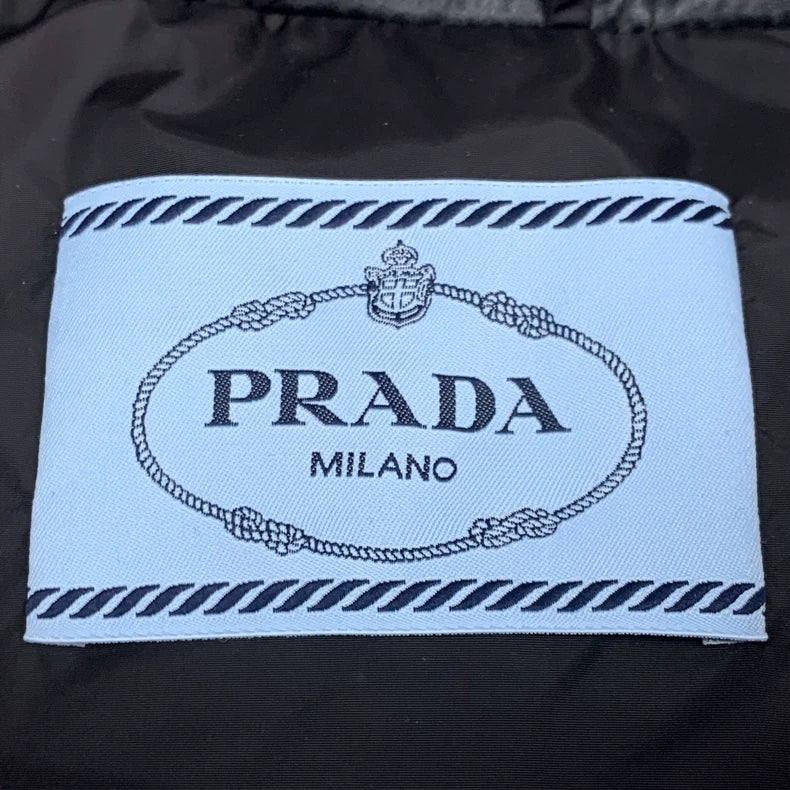 Prada Black Puffer Jacket with Triangle Logo