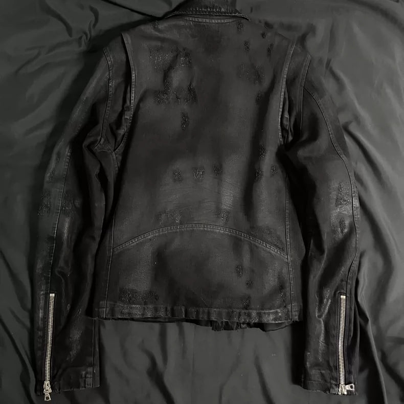 Black Suede Biker Jacket by Amiri