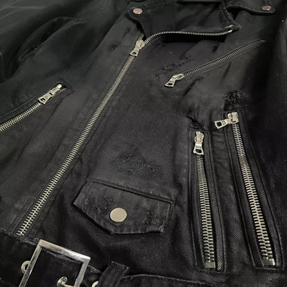 Black Suede Biker Jacket by Amiri