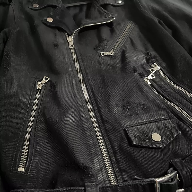 Black Suede Biker Jacket by Amiri