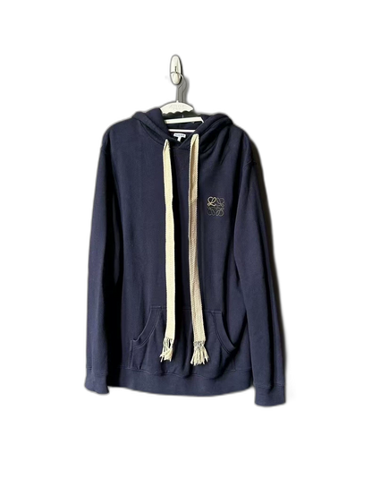 Loewe Embroidered Logo Hoodie in Dark Blue