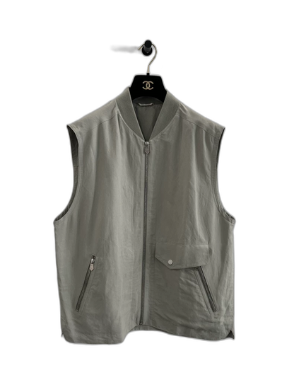 Men's Grey Zipper Vest by Hermes