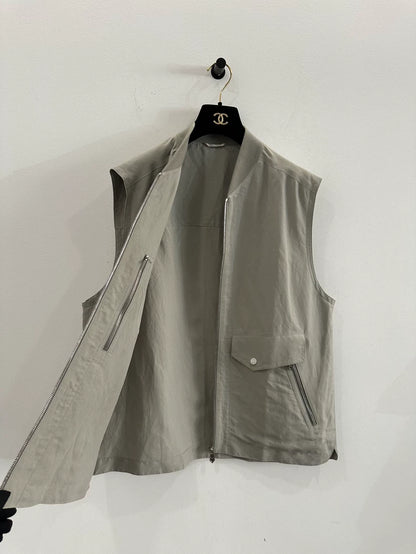 Men's Grey Zipper Vest by Hermes