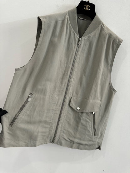 Men's Grey Zipper Vest by Hermes