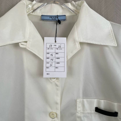Prada White Nylon Short Sleeve Shirt