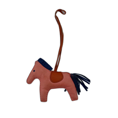 Pink Hermes Horse Charm with Strap