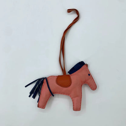 Pink Hermes Horse Charm with Strap