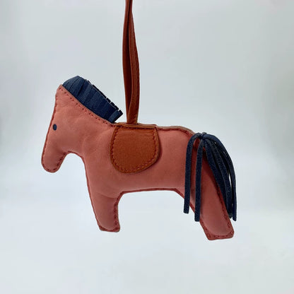 Pink Hermes Horse Charm with Strap