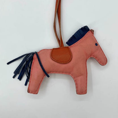 Pink Hermes Horse Charm with Strap