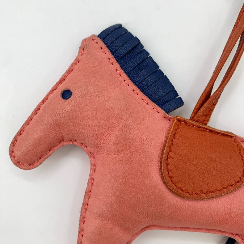 Pink Hermes Horse Charm with Strap