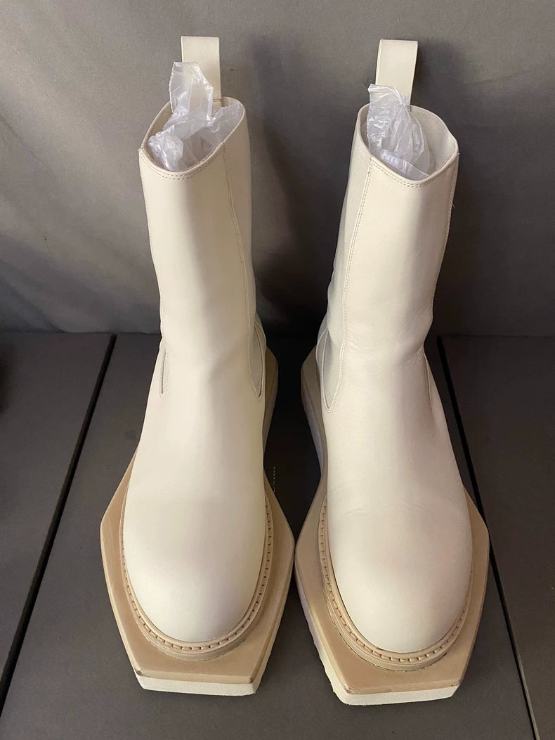 Rick Owens White Platform Boots-yf
