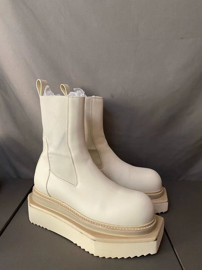 Rick Owens White Platform Boots-yf