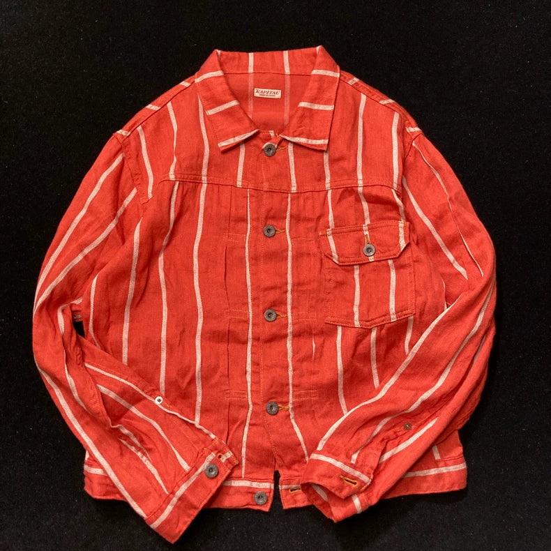 Kapital Striped Linen Jacket Coat