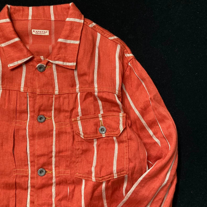 Kapital Striped Linen Jacket Coat