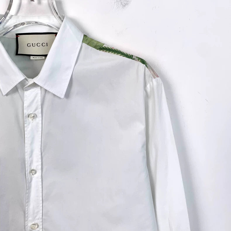 Gucci White Jungle Tiger Print Long Sleeve Shirt
