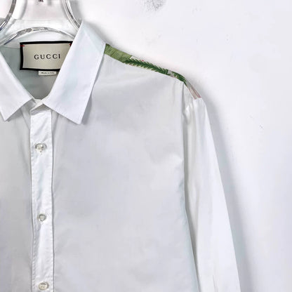 Gucci White Jungle Tiger Print Long Sleeve Shirt