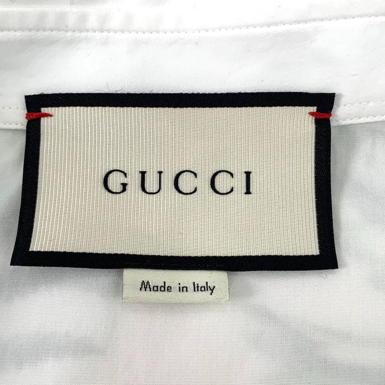 Gucci White Jungle Tiger Print Long Sleeve Shirt