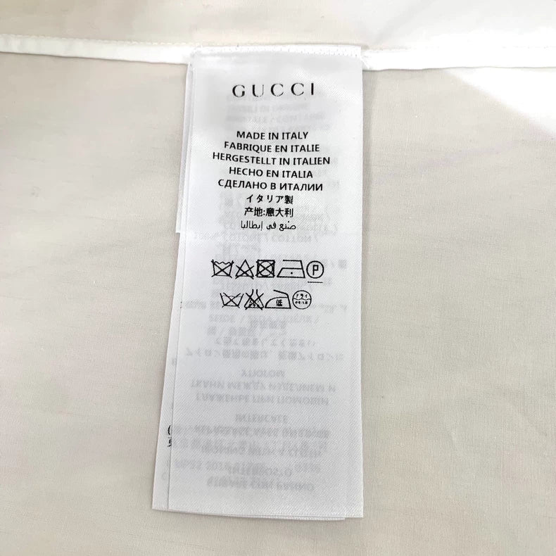 Gucci White Jungle Tiger Print Long Sleeve Shirt