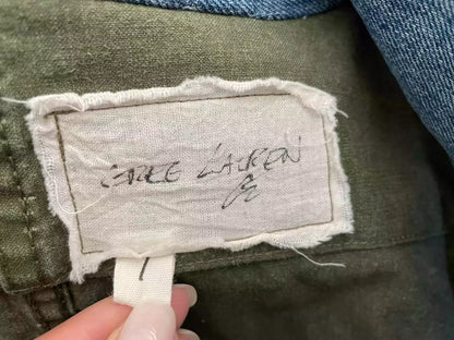 GREG LAUREN Men's Army Green Rare Patch Jacket