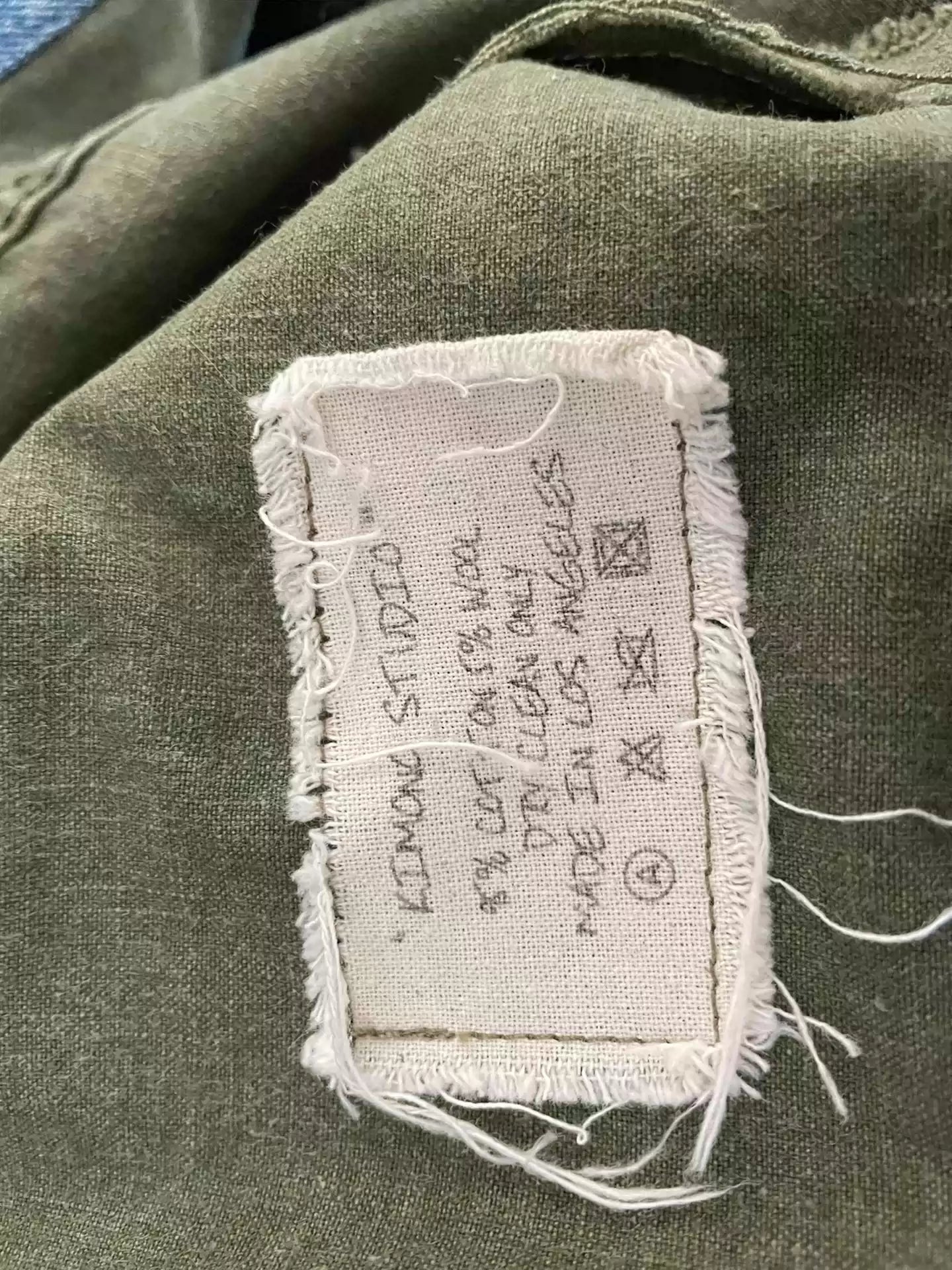 GREG LAUREN Men's Army Green Rare Patch Jacket