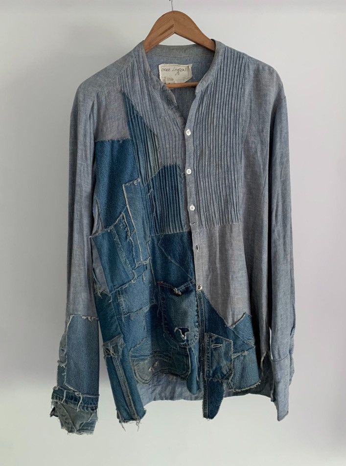 Greg Lauren denim patchwork shirt - DMC