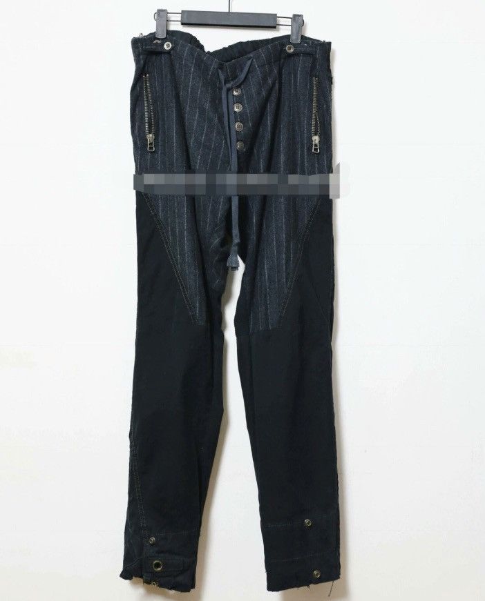 Greg Lauren Splicing Striped Wool Pants - DMC