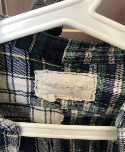 Greg Lauren plaid patchwork shirt - DMC