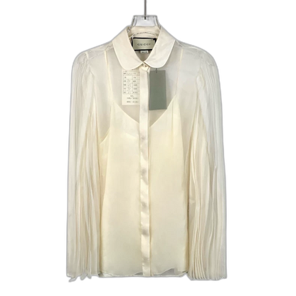Gucci Beige Silk Long Sleeve Shirt