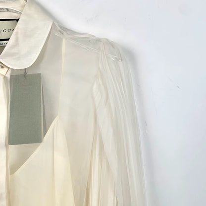 Gucci Beige Silk Long Sleeve Shirt