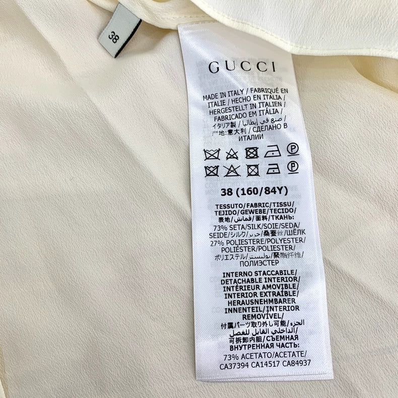 Gucci Beige Silk Long Sleeve Shirt