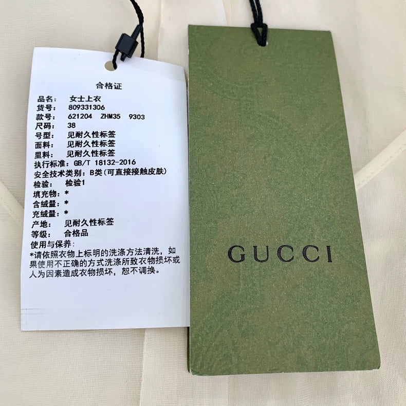 Gucci Beige Silk Long Sleeve Shirt
