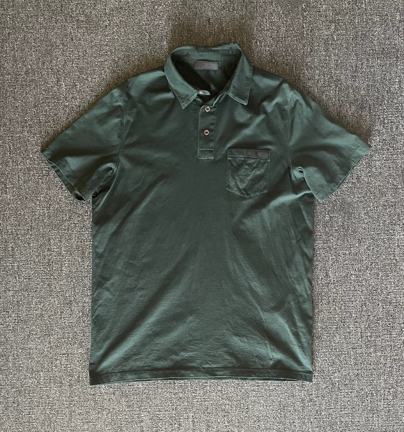 Prada Green Short Sleeve Polo Shirt-yf