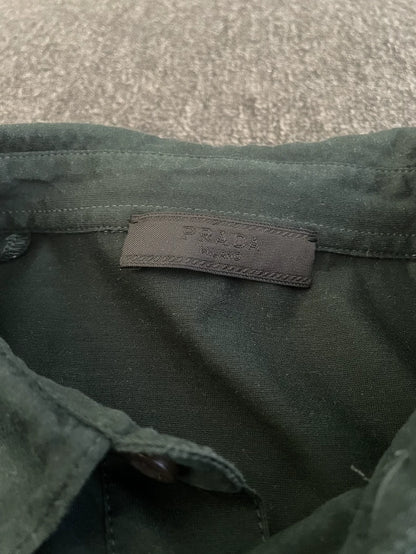 Prada Green Short Sleeve Polo Shirt-yf