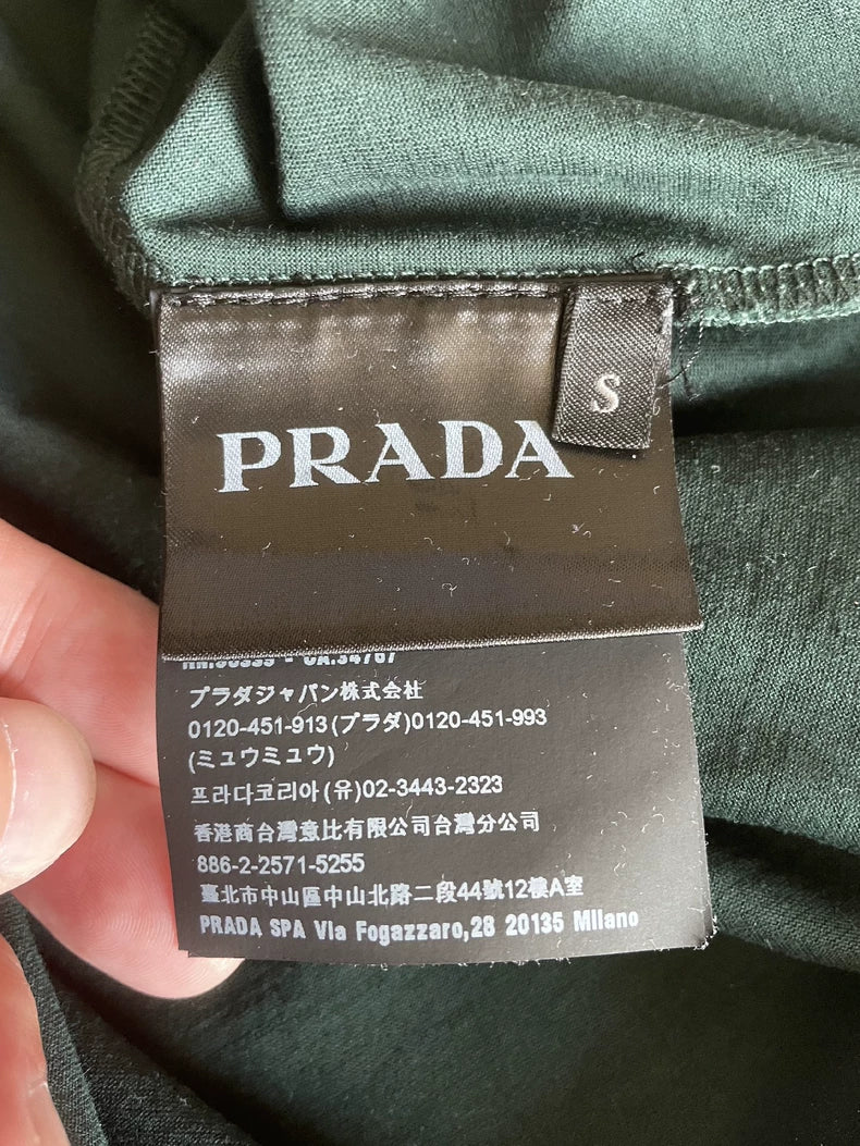 Prada Green Short Sleeve Polo Shirt-yf